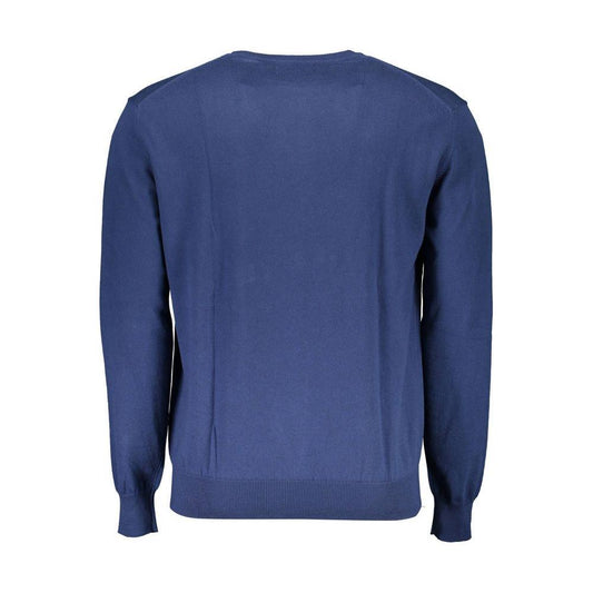 La Martina Blue Cotton Men Sweater LA-13234-S