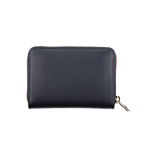 Tommy Hilfiger Sleek Blue Multipurpose Wallet with Zip Closure