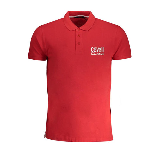 Cavalli Class Red Cotton Polo Shirt CA-30272-M