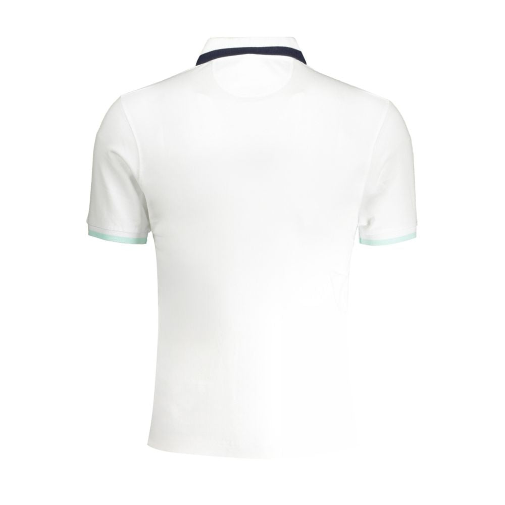 La Martina White Cotton Polo Shirt LA-30436-L-FBB-378