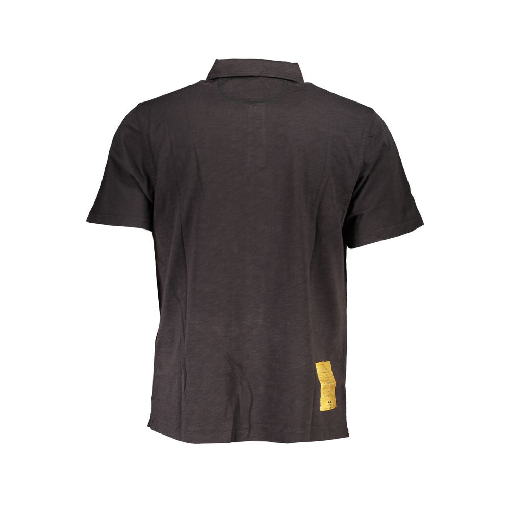 La Martina Elegant Black Cotton Polo Shirt Regular Fit LA-23081-S