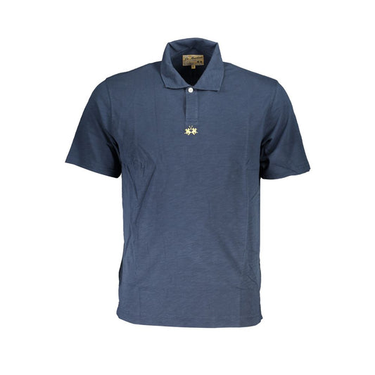 La Martina Classic Short-Sleeved Blue Polo LA-23082-S