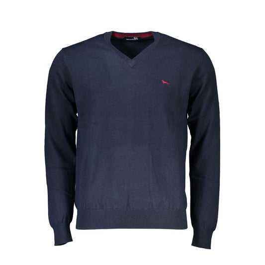 Harmont & Blaine V-Neck Embroidered Blue Sweater HA-23574-M
