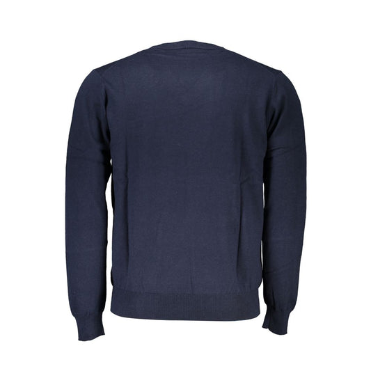 Harmont & Blaine V-Neck Embroidered Blue Sweater HA-23574-M