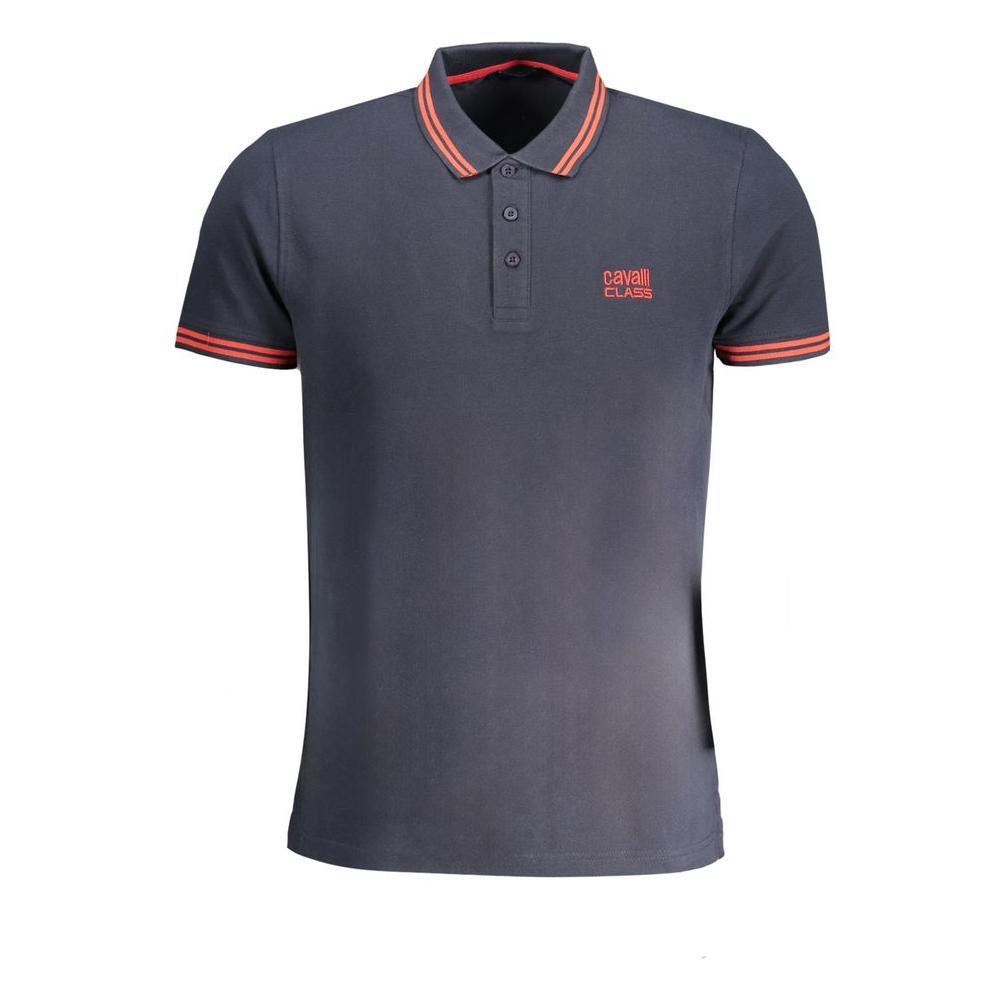 Cavalli Class Blue Cotton Polo Shirt CA-30270-M