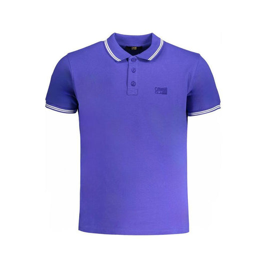 Cavalli Class Blue Cotton Polo Shirt CA-31307-M