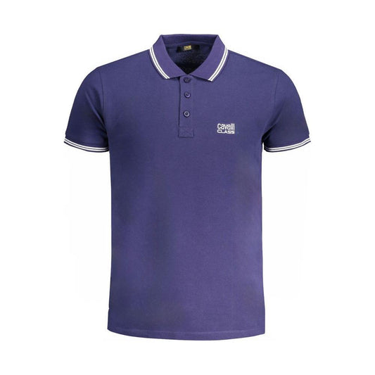 Cavalli Class Blue Cotton Polo Shirt CA-31310-M