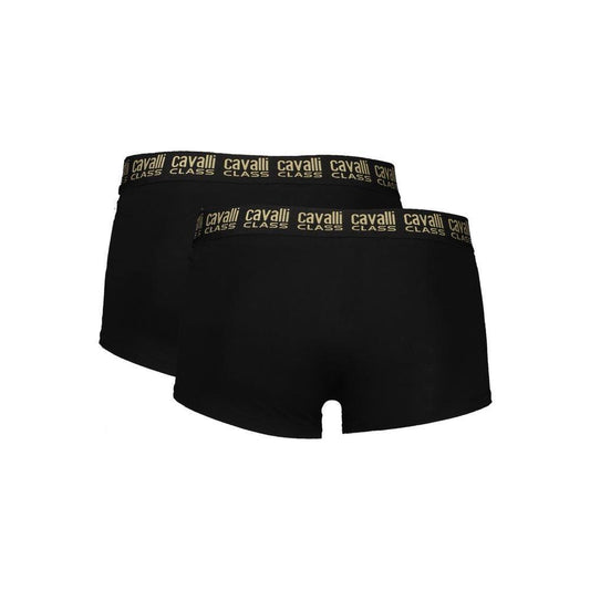 Cavalli Class Black Cotton Men Boxer CA-32608-S