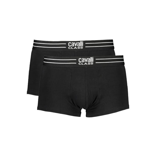 Cavalli Class Black Cotton Men Boxer CA-32611-S