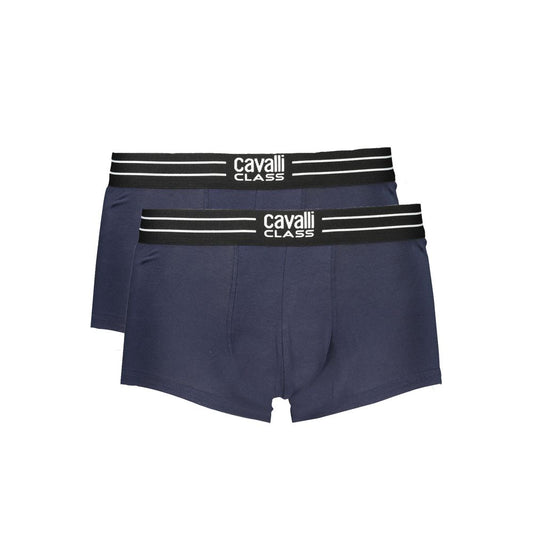 Cavalli Class Blue Cotton Men Boxer CA-32715-S