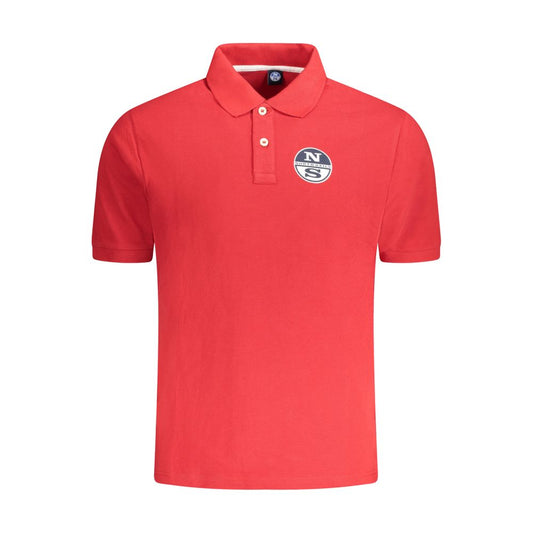 North Sails Red Cotton Men Polo Shirt NO-33983-S
