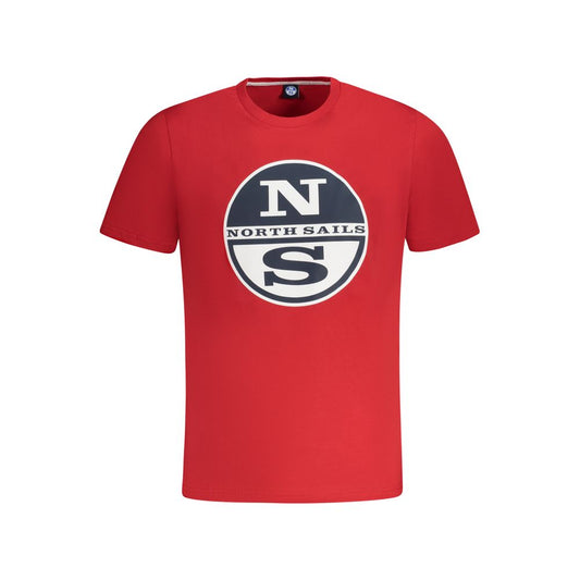 North Sails Red Cotton Men T-Shirt NO-34000-M