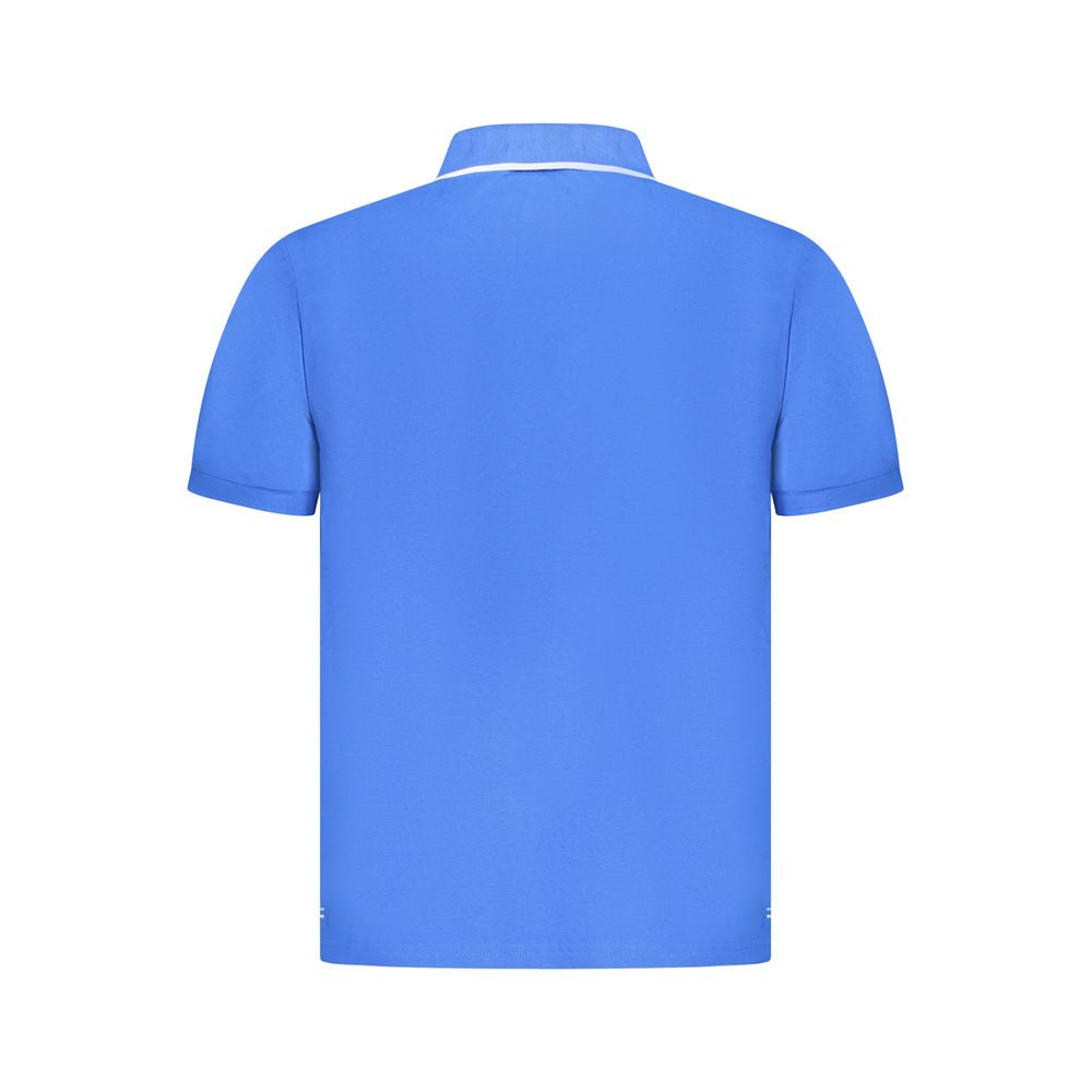Rear view of North Sails Blue Cotton Men Polo Shirt showcasing classic design and breathable fabric.