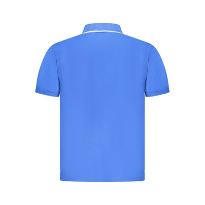 Rear view of North Sails Blue Cotton Men Polo Shirt showcasing classic design and breathable fabric.