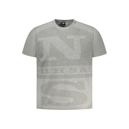 North Sails Brown Cotton Men T-Shirt with logo print and crew neck, showcasing maritime heritage and style elegance.