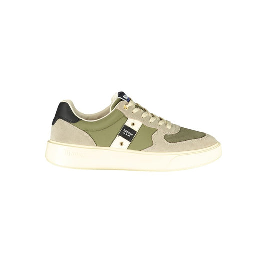 Blauer Green Leather Men Sneaker with contrasting accents and durable materials