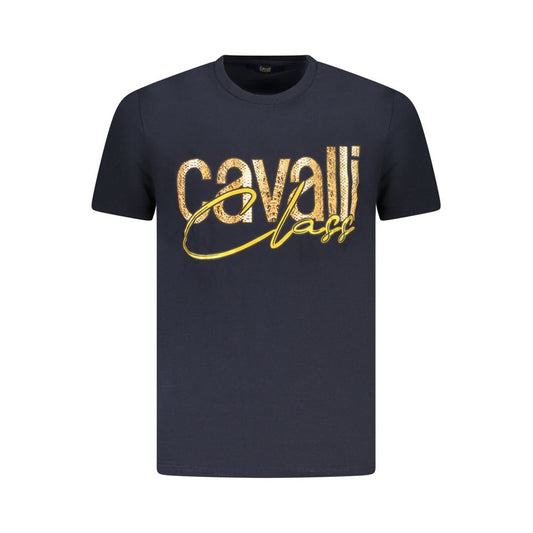 Cavalli Class Blue Cotton Men T-Shirt CA-36638-M