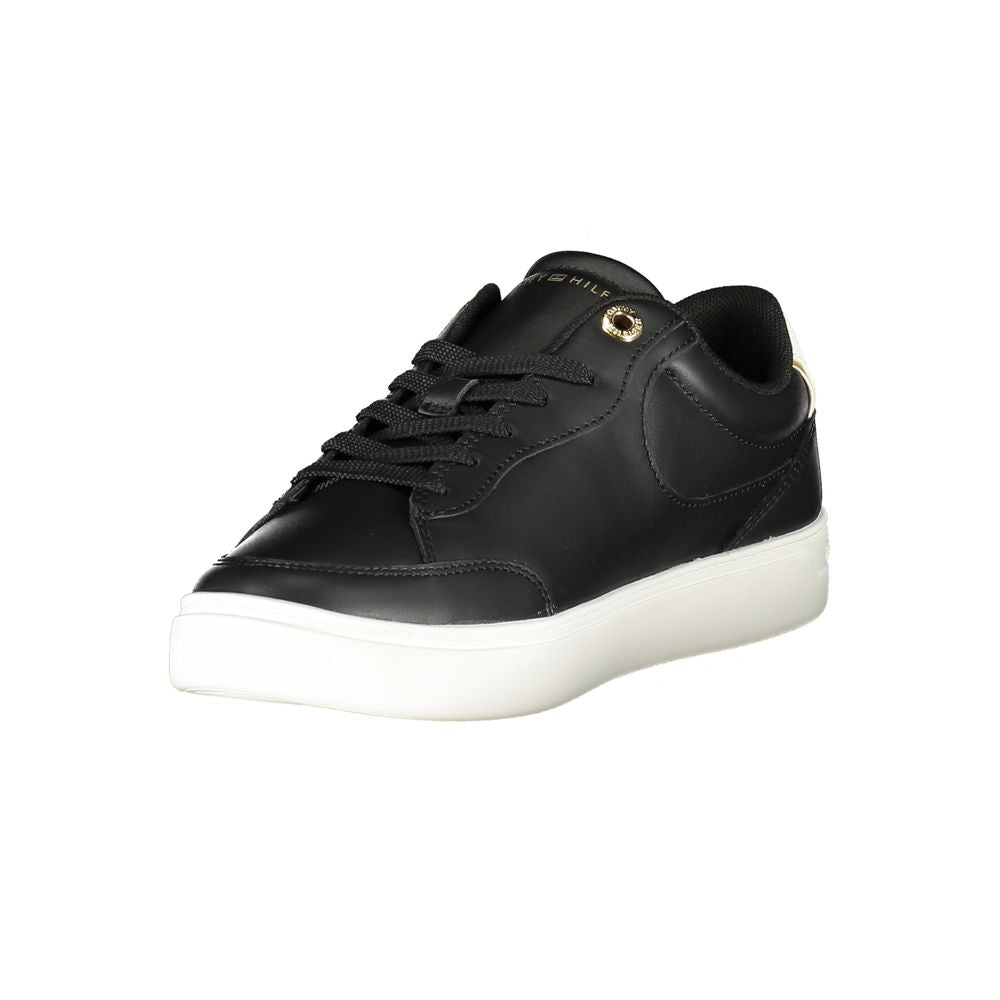 Tommy Hilfiger Black Leather Women Sneaker TO-36751-EU36/US6