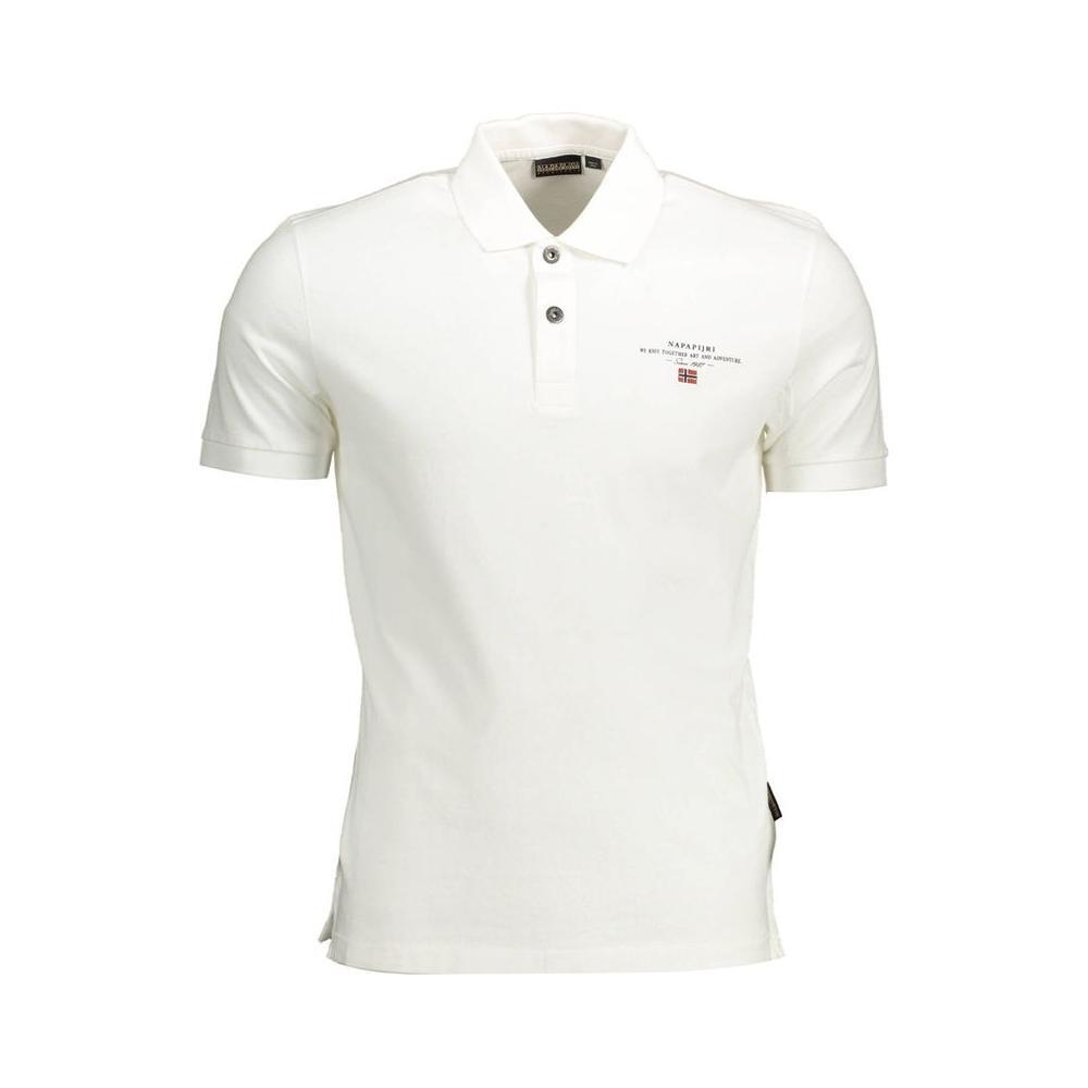 Napapijri White Cotton Men Polo Shirt NA-37237-S