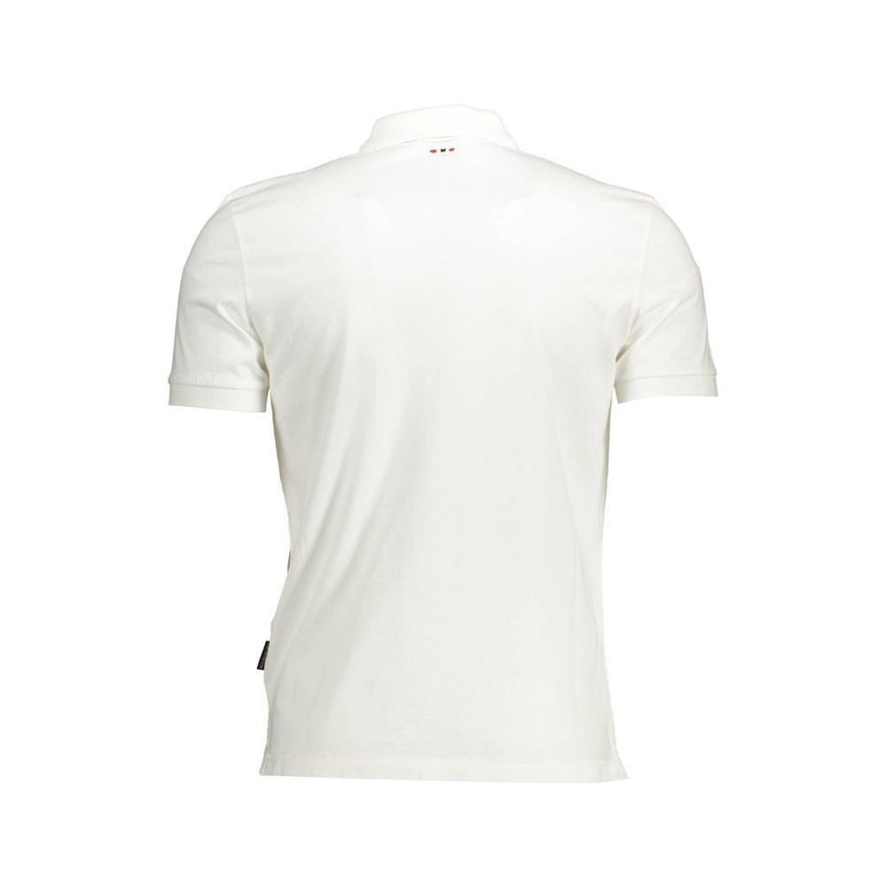 Napapijri White Cotton Men Polo Shirt NA-37237-S