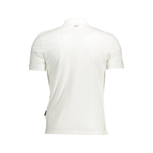 Napapijri White Cotton Men Polo Shirt NA-37237-S