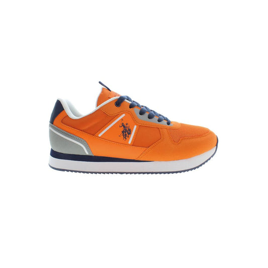 U.S. POLO ASSN. Orange Polyester Men Sneaker with contrasting details and logo, combining comfort and style for sports enthusiasts.