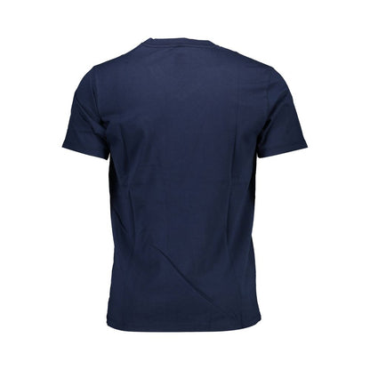 Back view of Levi's Blue Cotton Men T-Shirt showcasing classic V-neck and pure cotton fabric