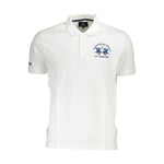 La Martina White Cotton Men Polo Shirt LA-37710-M