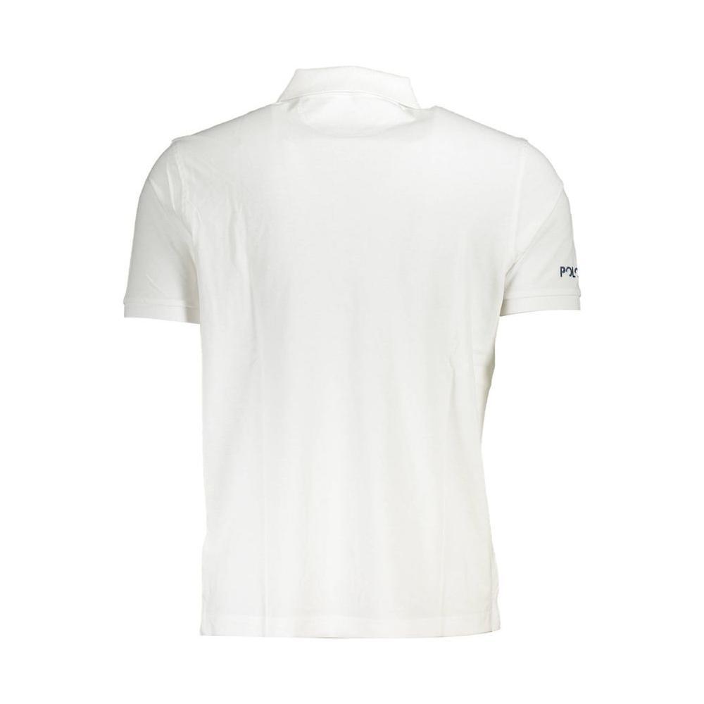 La Martina White Cotton Men Polo Shirt LA-37710-M