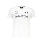 La Martina White Cotton Men T-Shirt LA-37747-M