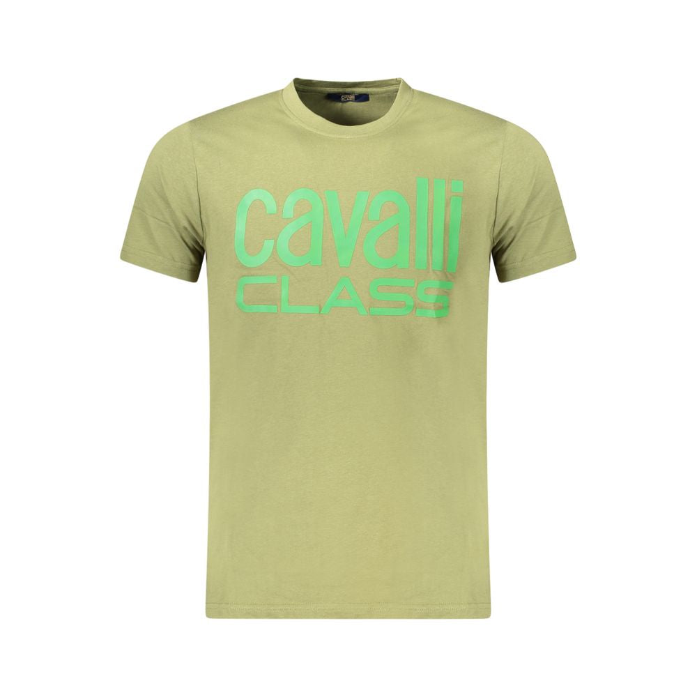 Cavalli Class Green Cotton T-Shirt
