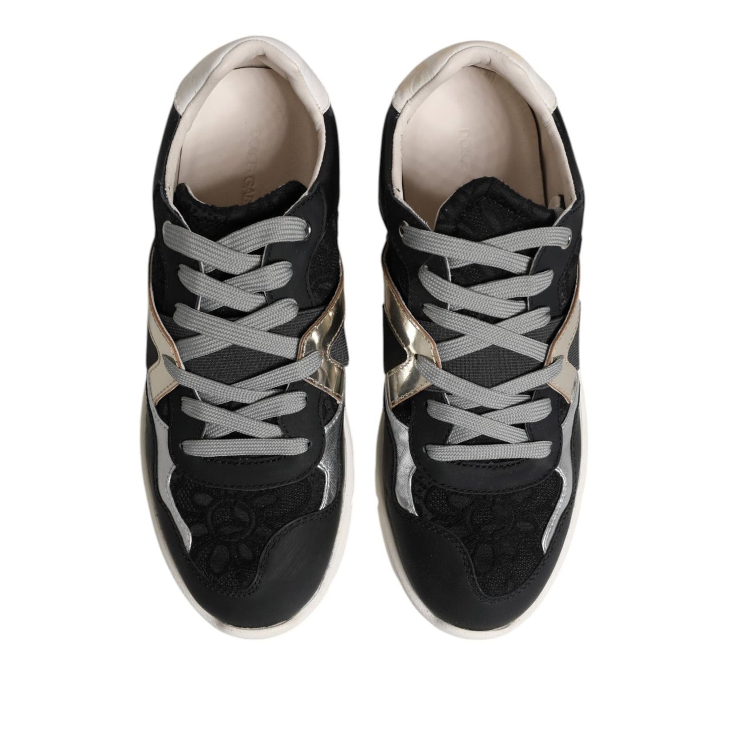 Dolce & Gabbana Multicolor Leather Suede Low Top Sneaker Shoes MV7253-40