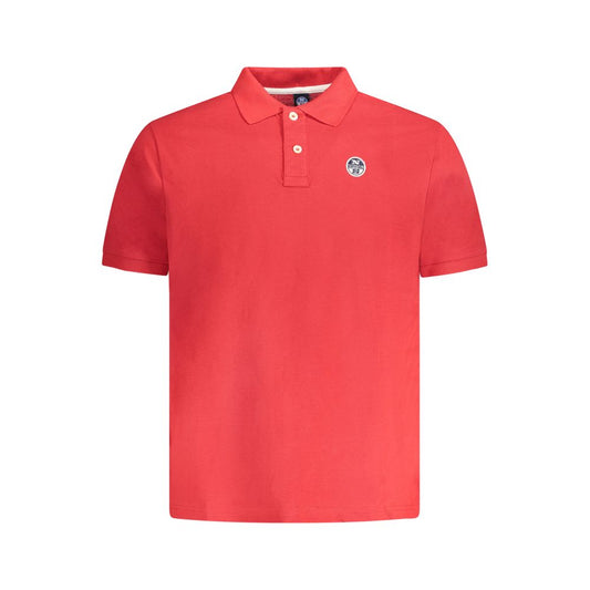 North Sails Red Cotton Men Polo Shirt NO-33998-S