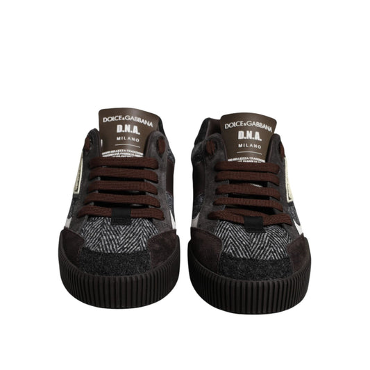 Dolce & Gabbana Multicolor Leather Low Top Sneakers Shoes MV7418-40.5