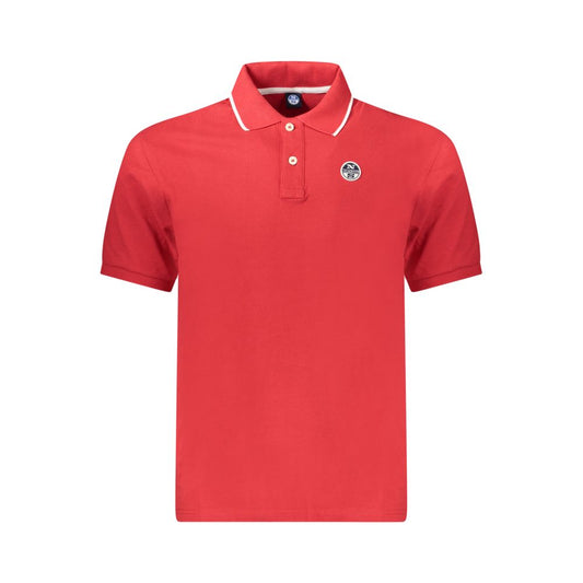 North Sails Red Cotton Men Polo Shirt NO-34379-S
