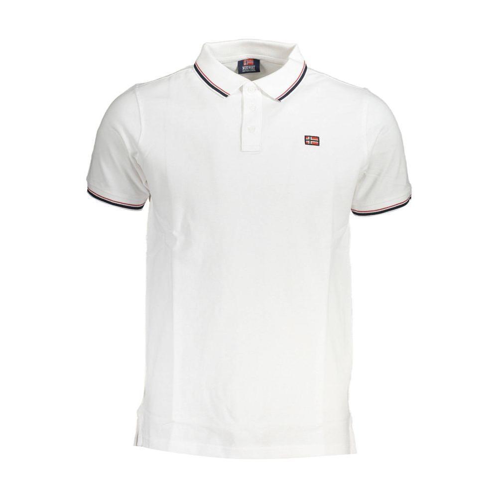 Norway 1963 White Cotton Men Polo Shirt NO-38203-XL