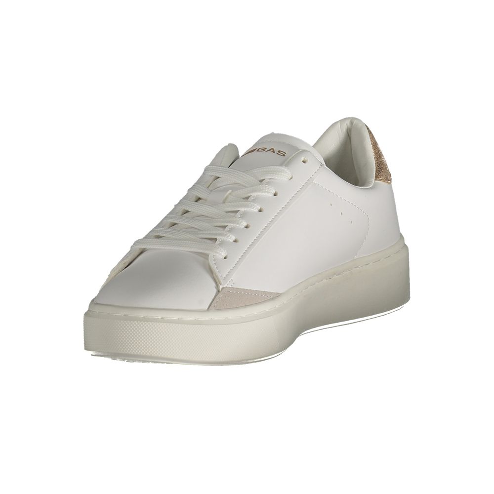 Gas White Polyester Women Sneaker with bronze accents and sleek design