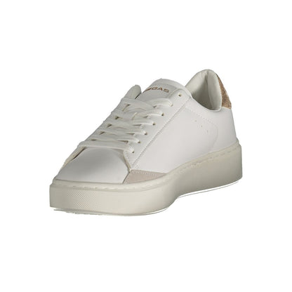 Gas White Polyester Women Sneaker with bronze accents and sleek design