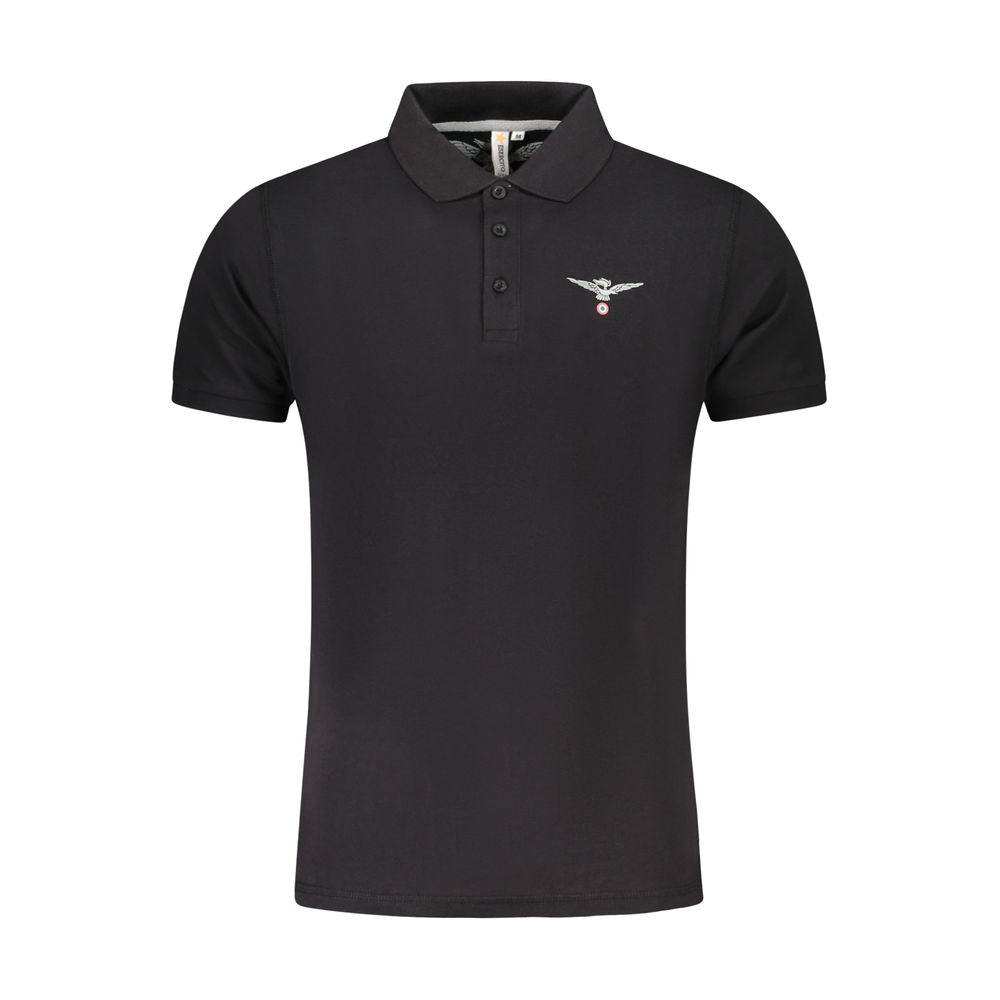 Accademia Militare Black Cotton Polo Shirt AC-36531-M