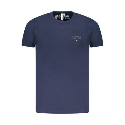 Accademia Militare Blue Cotton T-Shirt, short sleeve, crew neck, small academy print logo