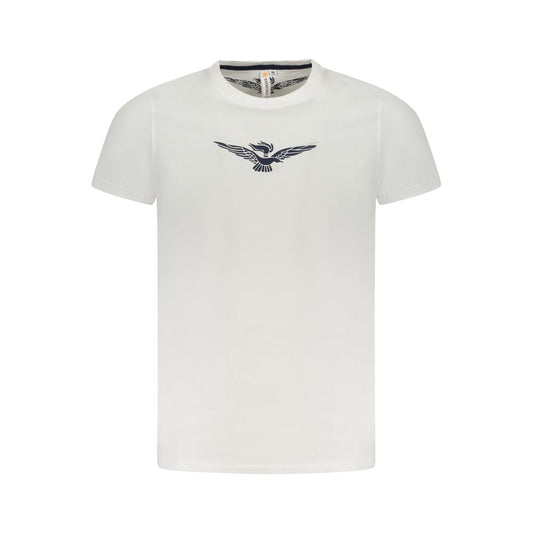Accademia Militare White Cotton T-Shirt with Big Eagle graphic, crew neck, short sleeves.
