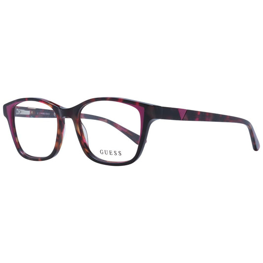 Alt Tag: Guess Pink Women Glasses Frame in acetate full-rim square style with rose color, 50-16-140 size, includes branded case.