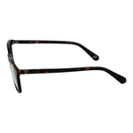 Side view of Guess Brown Unisex Glasses Frame in acetate with full-rim design. Square style, featuring a branded case.