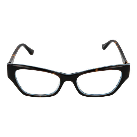 Guess Brown Women Glasses Frame with full-rim cat eye style, plastic material, demo lenses, and branded case included.