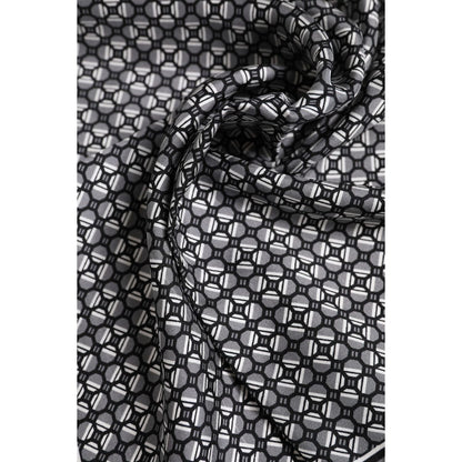 Dolce & Gabbana Black White Patterned Square Foulard Scarf