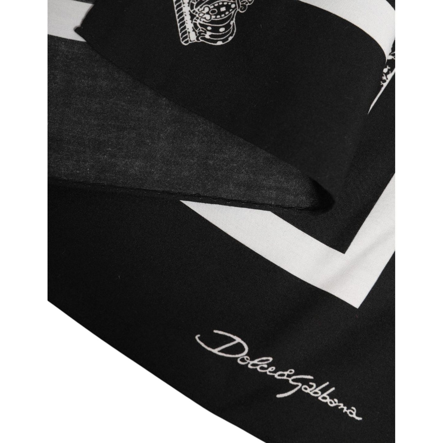 Dolce & Gabbana Black White Printed Square Foulard Scarf