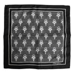 Dolce & Gabbana Black White Printed Square Foulard Scarf MS7241