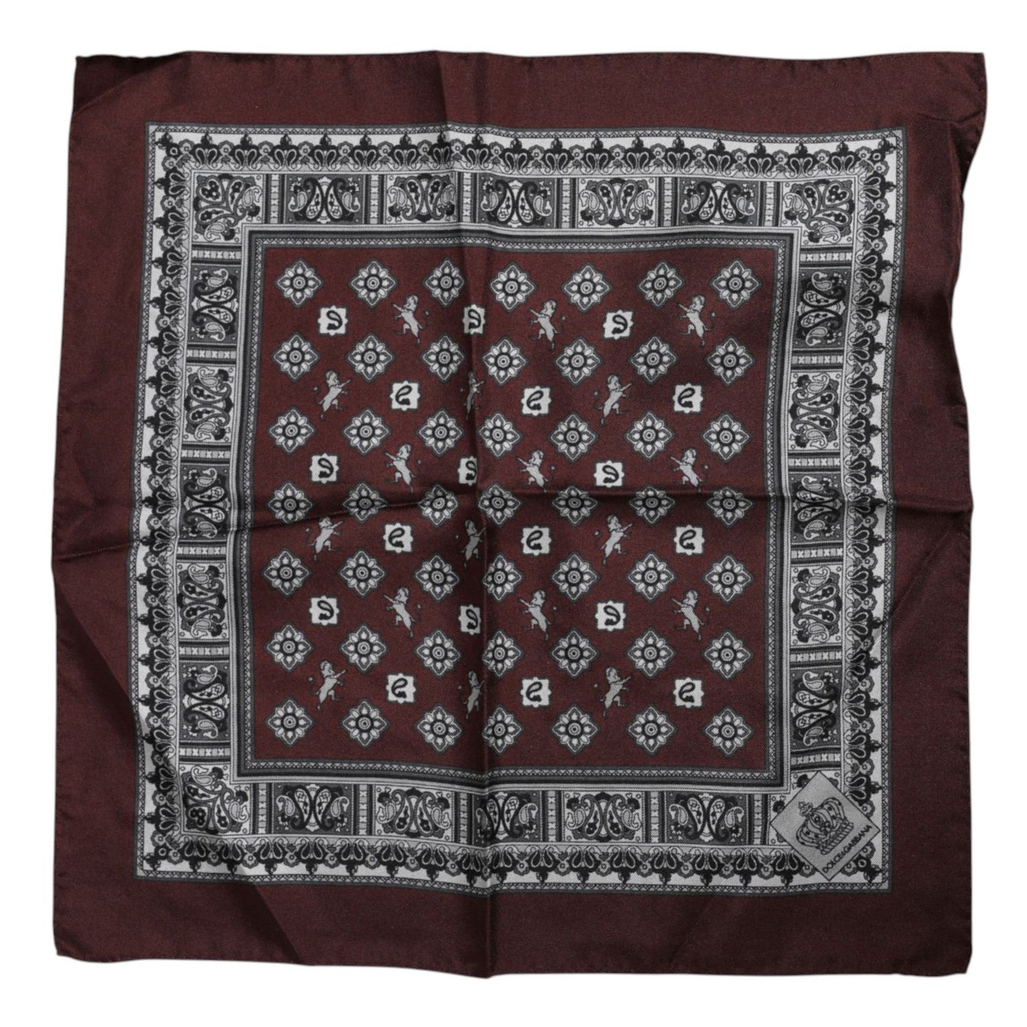 Dolce & Gabbana Bordeaux Bandana Silk Square Handkerchief Scarf MS7249