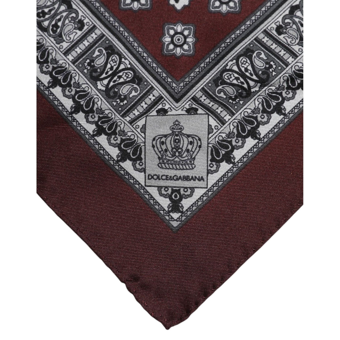 Dolce & Gabbana Bordeaux Bandana Silk Square Handkerchief Scarf MS7249