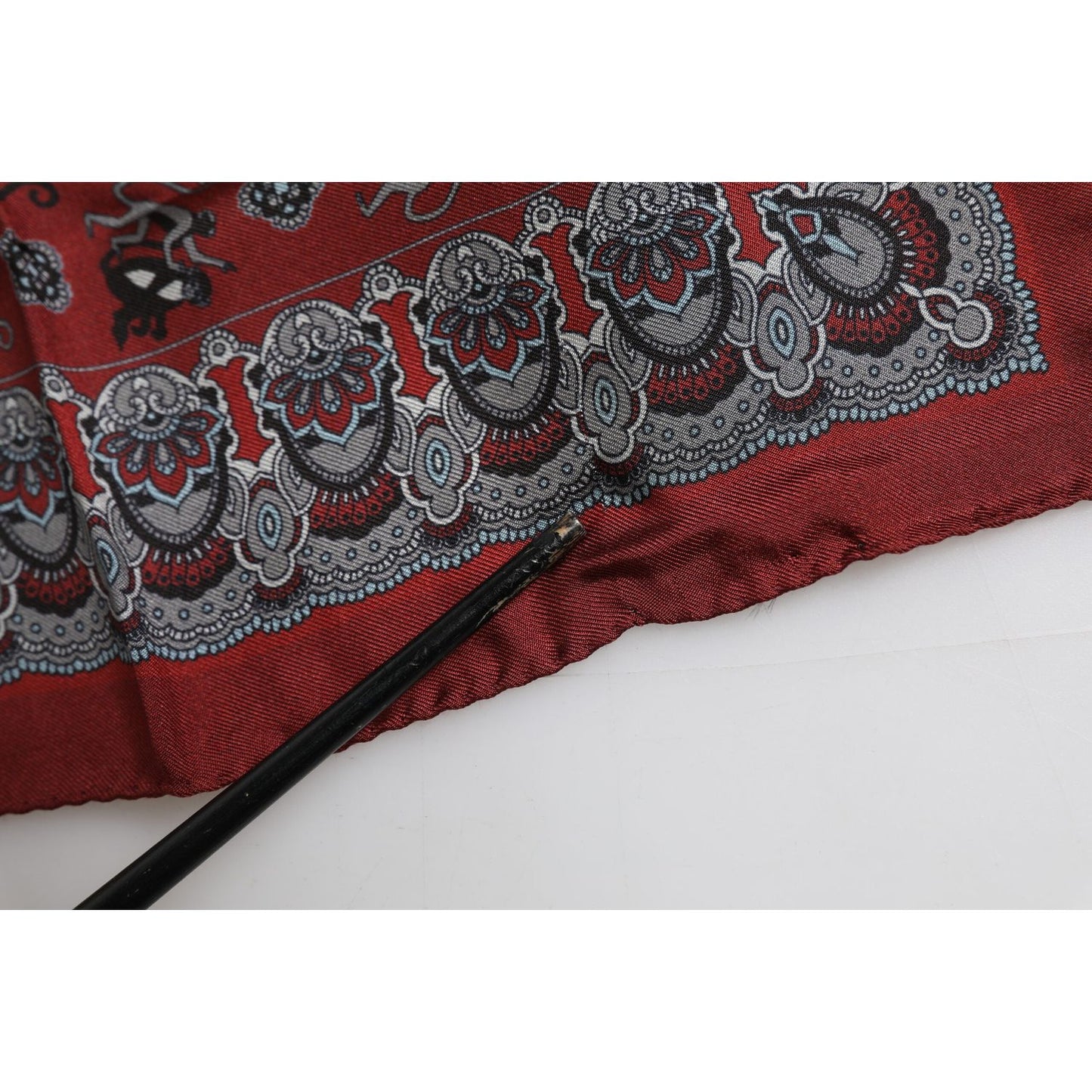 Dolce & Gabbana Maroon Monkey Print Silk Square Foulard Scarf